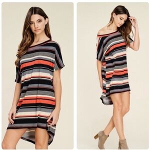 Striped off the shoulder dress